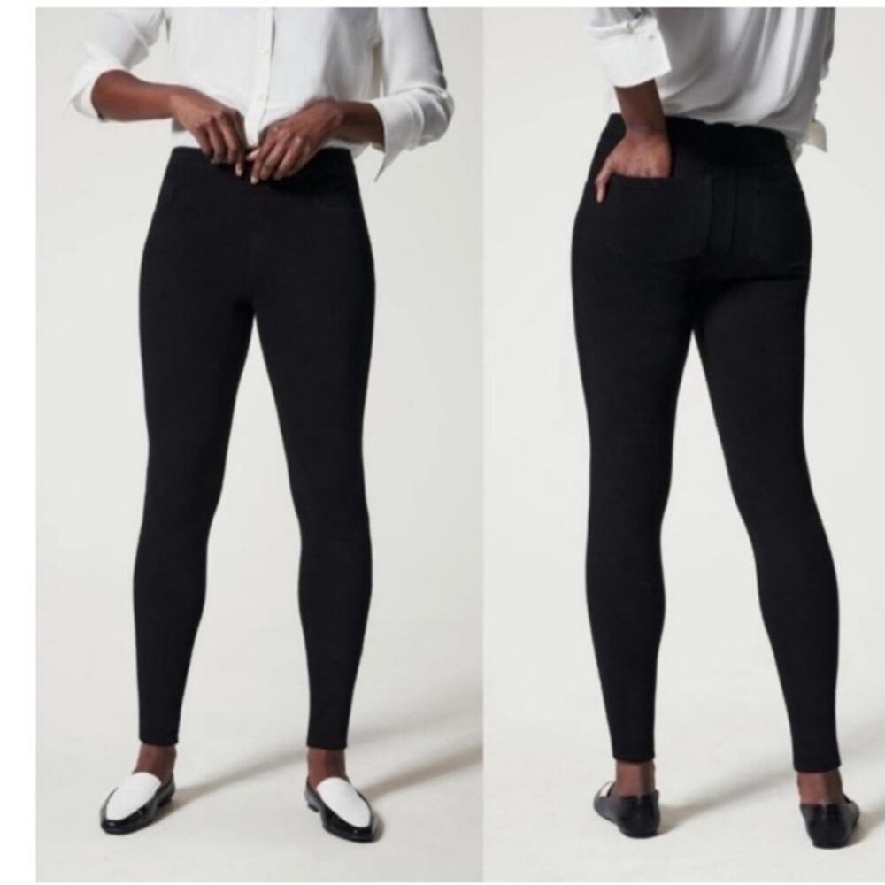 Spanx black jean ish black pull on high rise skinny Women Jeans small